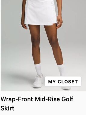 Lululemon Wrap Front Mid- Rise Golf Skirt - White - NWOT - Size 4